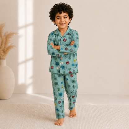 Unisex Cycle Print Nightsuit