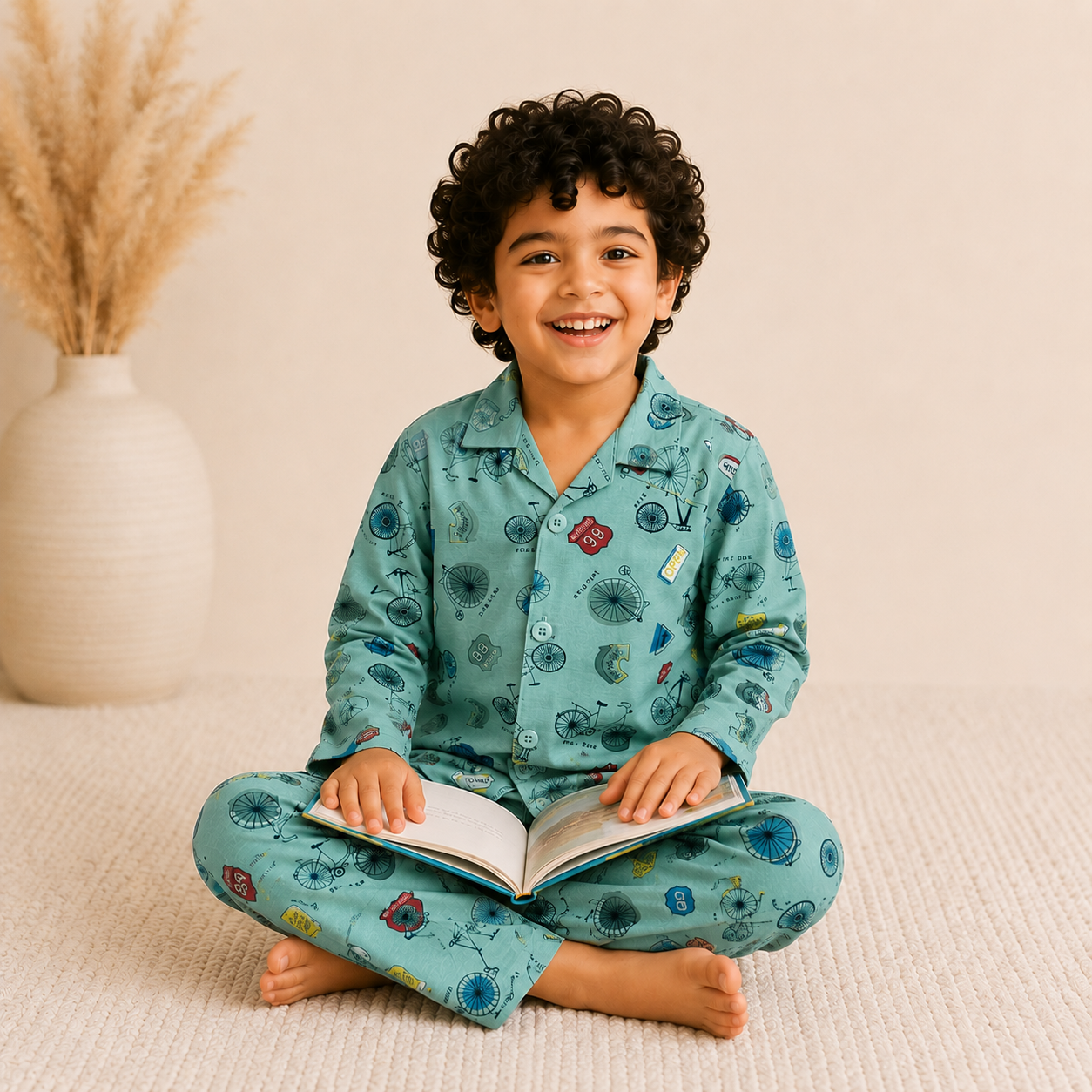 Unisex Cycle Print Nightsuit