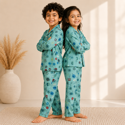 Unisex Cycle Print Nightsuit