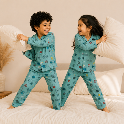 Unisex Cycle Print Nightsuit