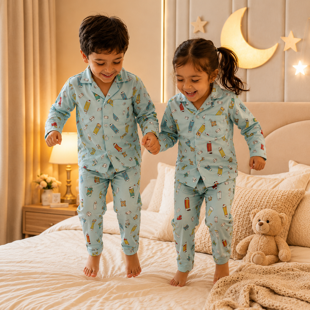 Kids Pencil Print Nightsuit