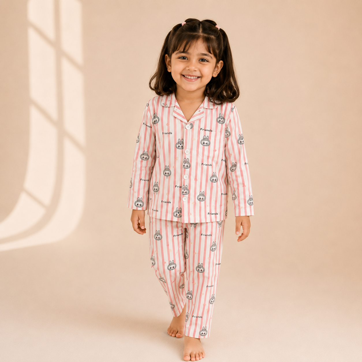 Pink Labubu Girl Nightsuit