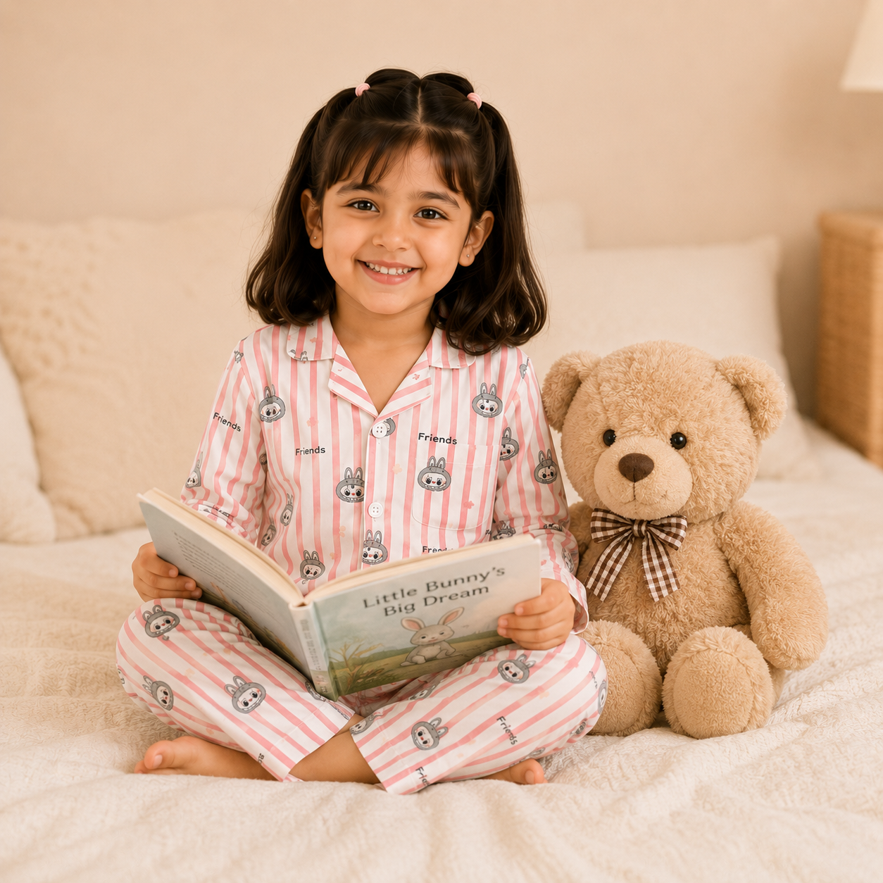Pink Labubu Girl Nightsuit