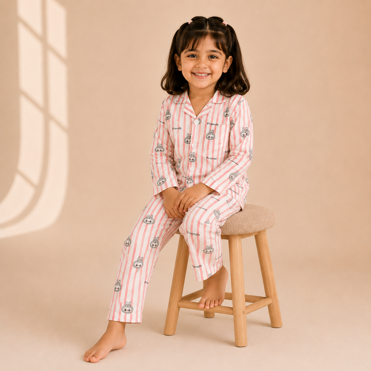 Pink Labubu Girl Nightsuit