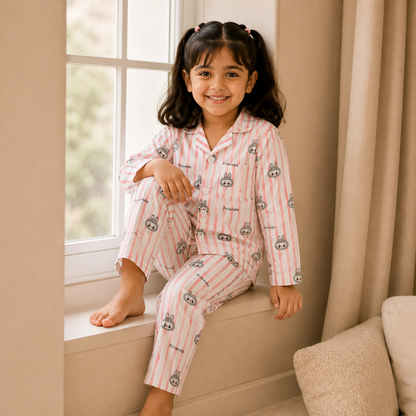 Pink Labubu Girl Nightsuit