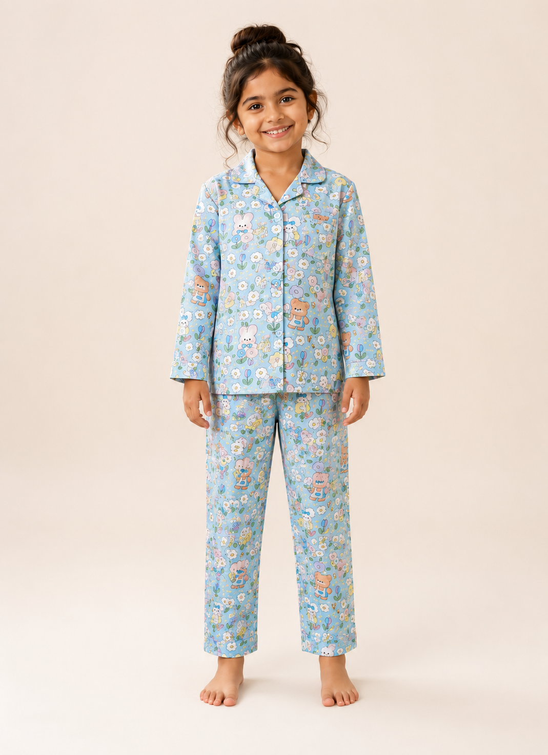Girl Flower Printed Nightsuit