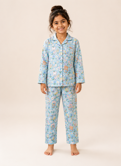 Girl Flower Printed Nightsuit