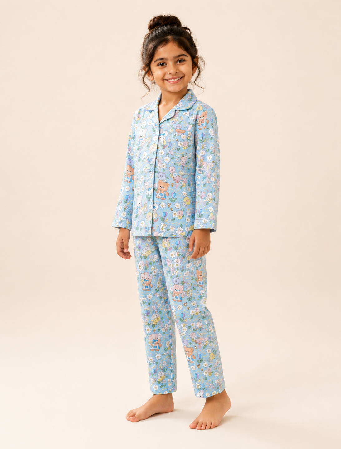 Girl Flower Printed Nightsuit