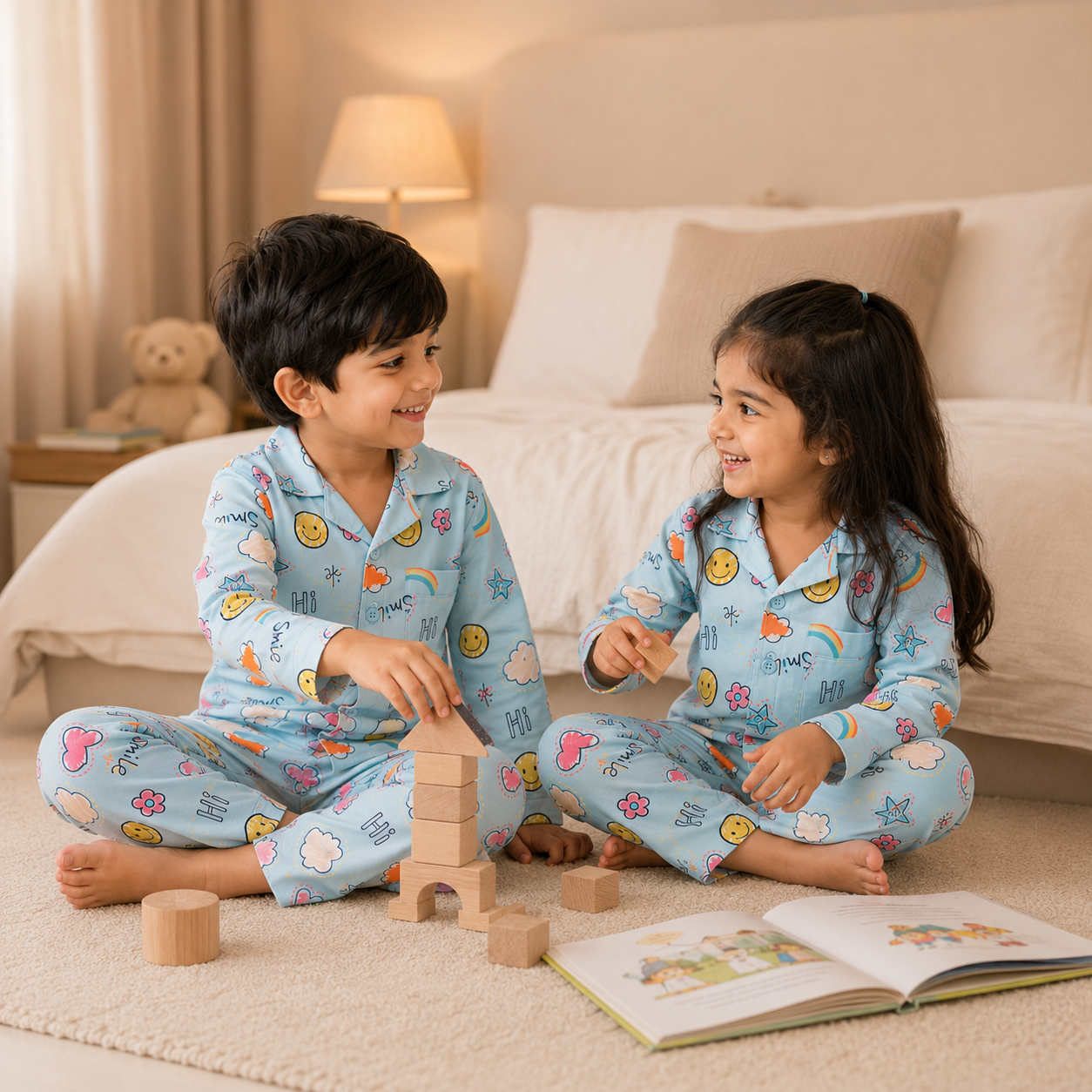 Kids Unisex Happy Smiley Nightsuit
