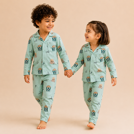 Kids Unisex Popcorn Nightsuit