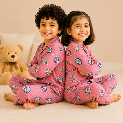 Kids Unisex Pink Doraemon Nightsuit