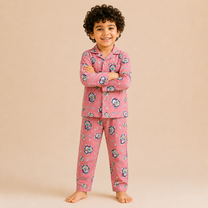 Kids Unisex Pink Doraemon Nightsuit