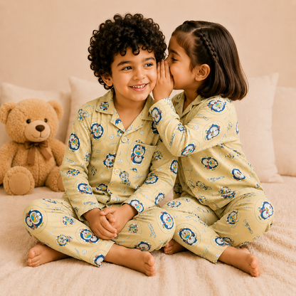 Kids Unisex Yellow Doraemon Nightsuit