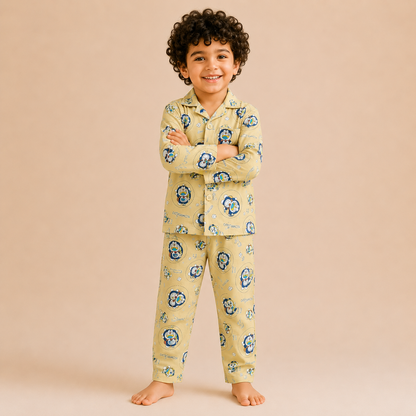 Kids Unisex Yellow Doraemon Nightsuit