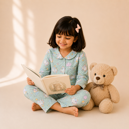 Girls Cute Green Unicorn Nightsuit