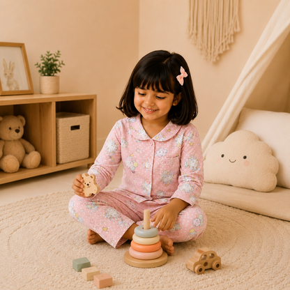 Girls Cute Pink Unicorn Nightsuit